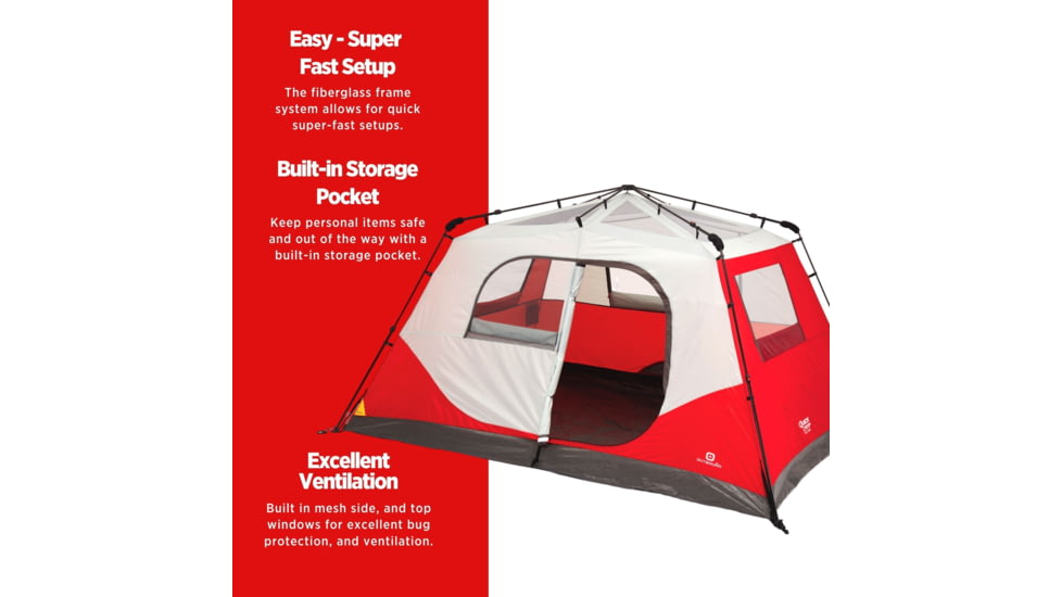 Outbound 8-Person 3-Season Instant Pop-Up Dome Tent w/ Carry Bag and Rainfly, CTI0763240