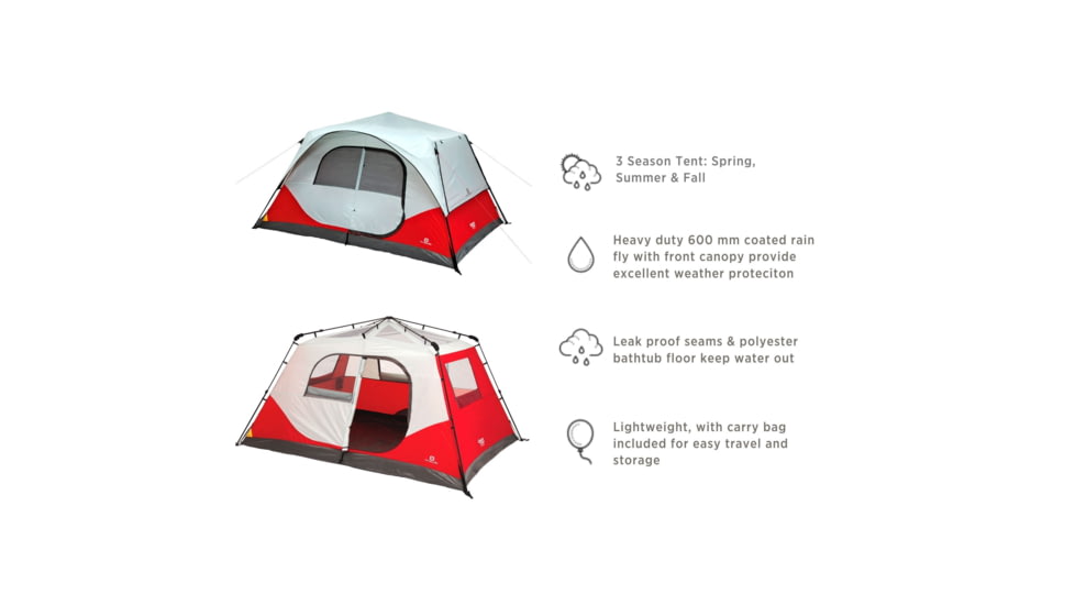 Outbound 8-Person 3-Season Instant Pop-Up Dome Tent w/ Carry Bag and Rainfly, CTI0763240