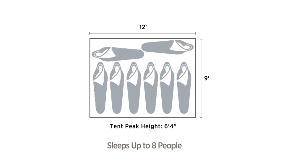 Outbound 8-Person 3-Season Instant Pop-Up Dome Tent w/ Carry Bag and Rainfly, CTI0763240
