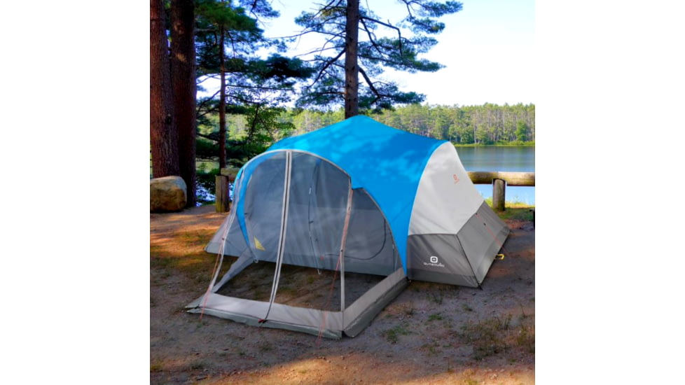 Outbound 8-Person 3-Season Lightweight Dome Tent w/ Screen Porch, Carry Bag and Rainfly, Blue, CTI0765453
