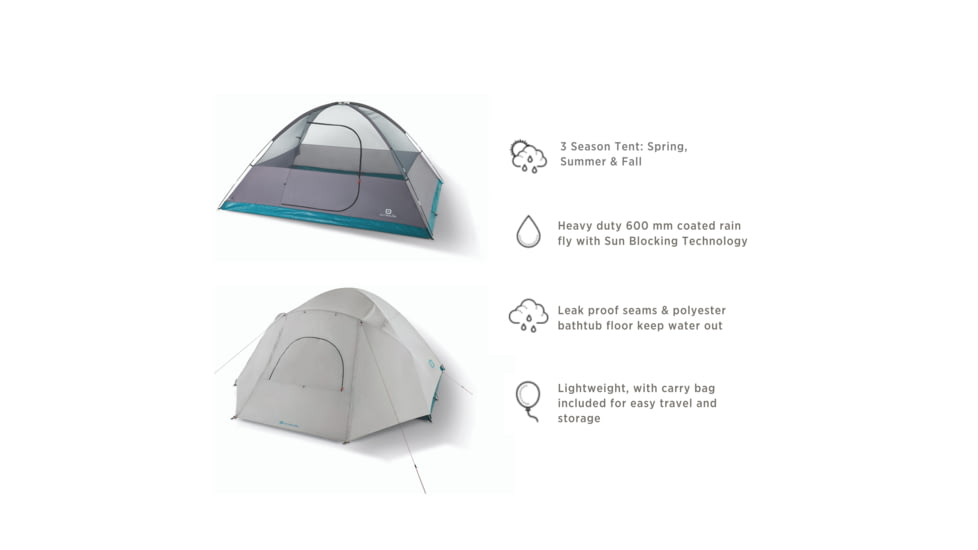 Outbound Cache 8-Person 3-Season Black-Out Dome Tent w/ Carry Bag and Rainfly, CTI0765964