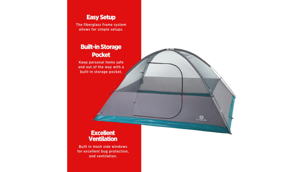 Outbound Cache 8-Person 3-Season Black-Out Dome Tent w/ Carry Bag and Rainfly, CTI0765964