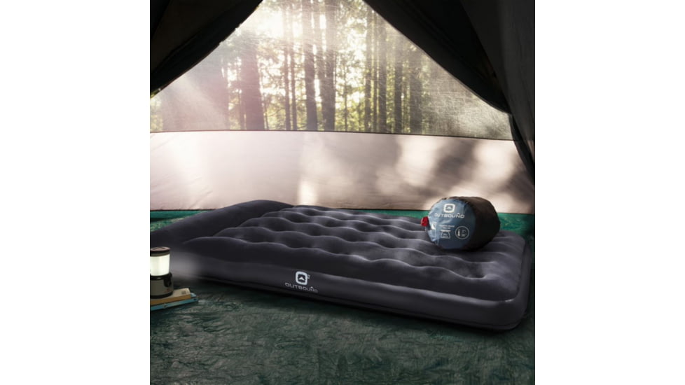 Outbound Double Air Mattress w/ Built-In Foot Pump and Pillow, CTI0765561