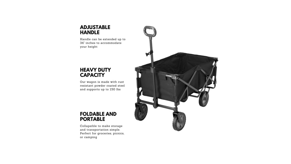 Outbound Outdoor Collapsible Utility Wagon, 150 lb Capacity, Black, CTI0763211