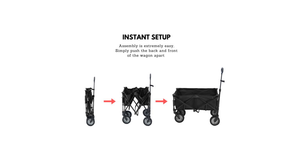 Outbound Outdoor Collapsible Utility Wagon, 150 lb Capacity, Black, CTI0763211