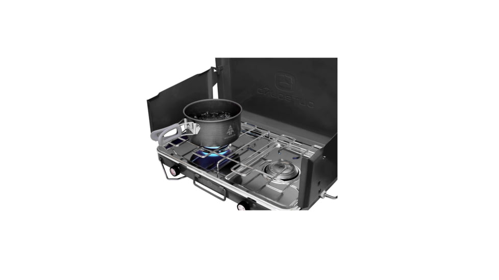 Outbound Portable Propane Gas Camping Stove w/2 Burners, Black, CTI07658131