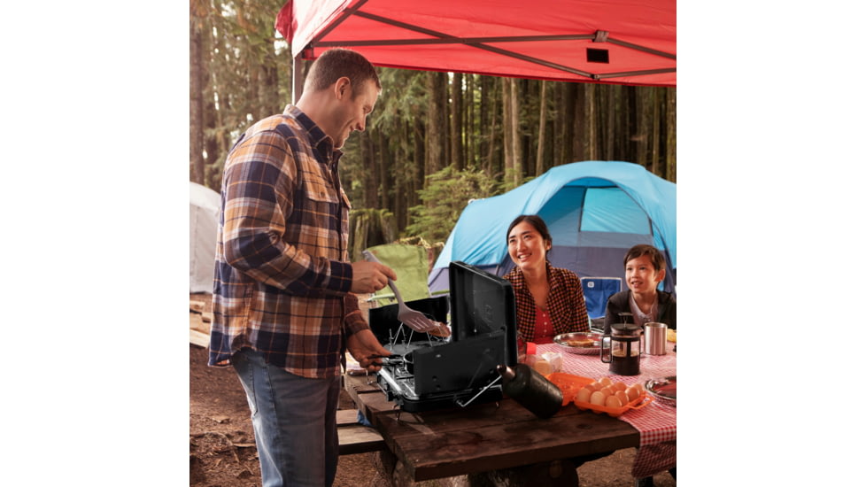 Outbound Portable Propane Gas Camping Stove w/2 Burners, Black, CTI07658131