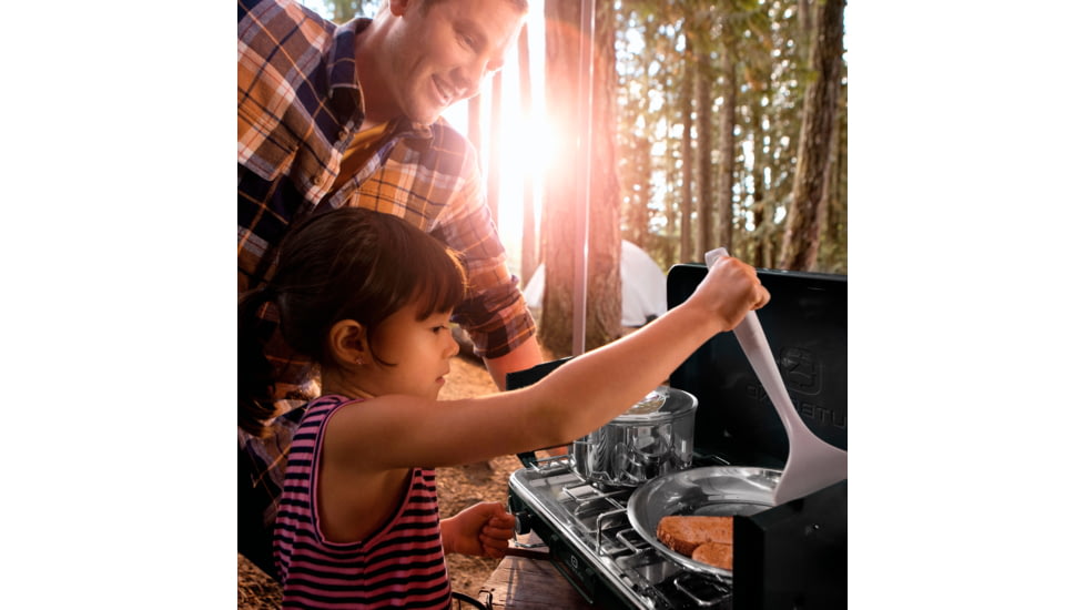 Outbound Portable Propane Gas Camping Stove w/2 Burners, Black, CTI07658131