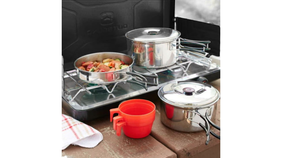 Outbound Portable Propane Gas Camping Stove w/2 Burners, Black, CTI07658131