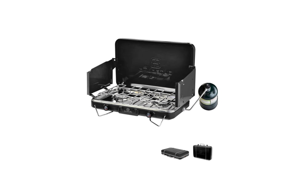 Outbound Portable Propane Gas Camping Stove w/2 Burners, Black, CTI07658131