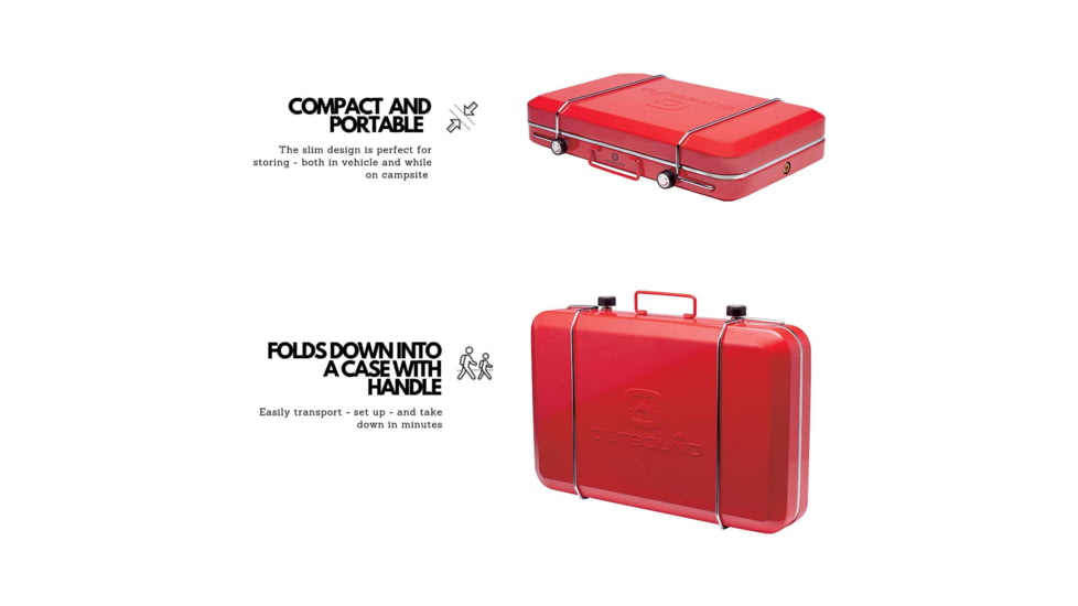 Outbound Portable Propane Gas Camping Stove w/2 Burners, Red, CTI0765813