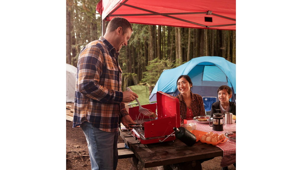 Outbound Portable Propane Gas Camping Stove w/2 Burners, Red, CTI0765813
