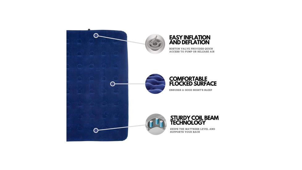 Outbound Queen Lightweight Portable Flocked Air Mattress, CTI0765565