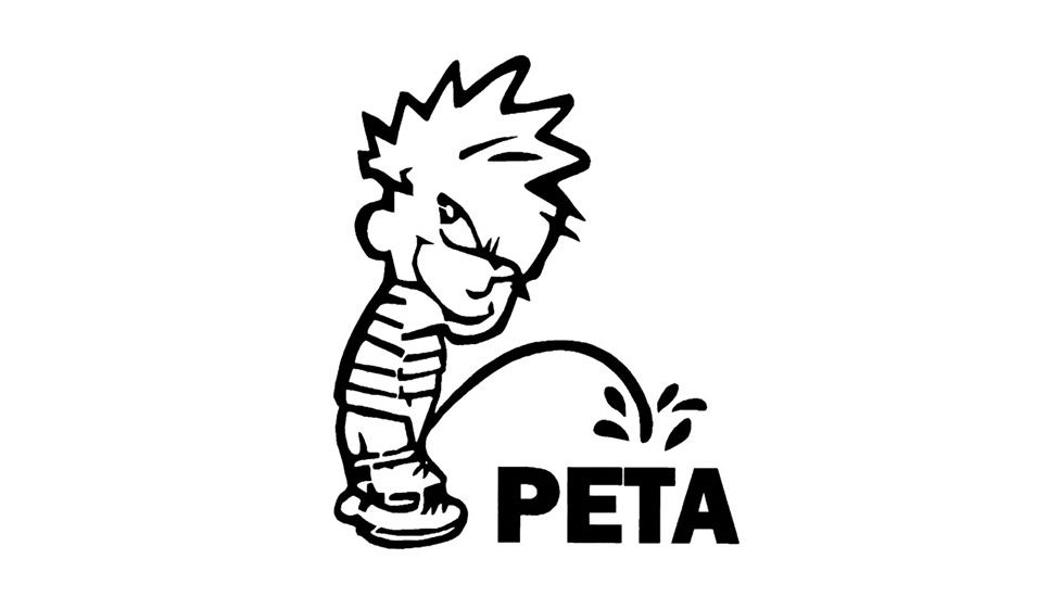 Outdoor Decals Pee On Peta 6''x6'' White