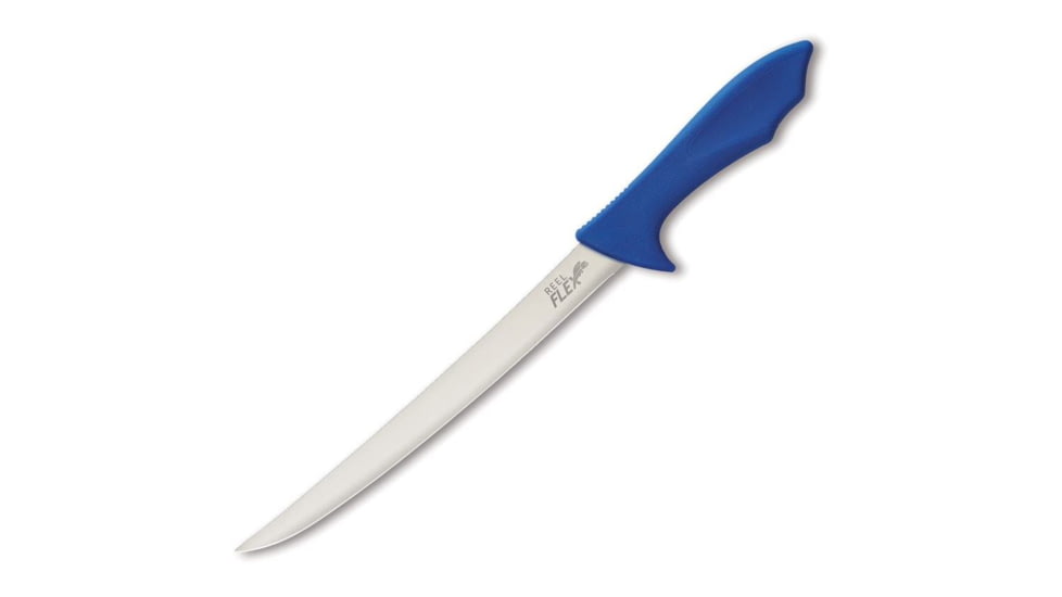 Outdoor Edge Cutlery Reel-Flex Fillet Blister Fixed Blade Knife, 9.5 in, Steel, TPR, Blue/Silver, RF-95C