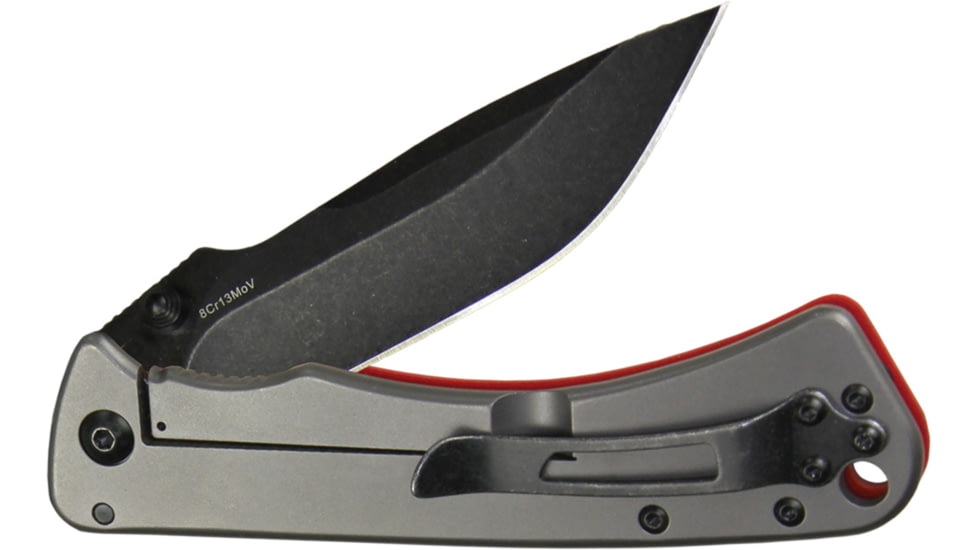 Outdoor Edge Cutlery Divide Folding Knife, 3in, Medium, Plain Edge, Black/Red, Blister, DV-30C