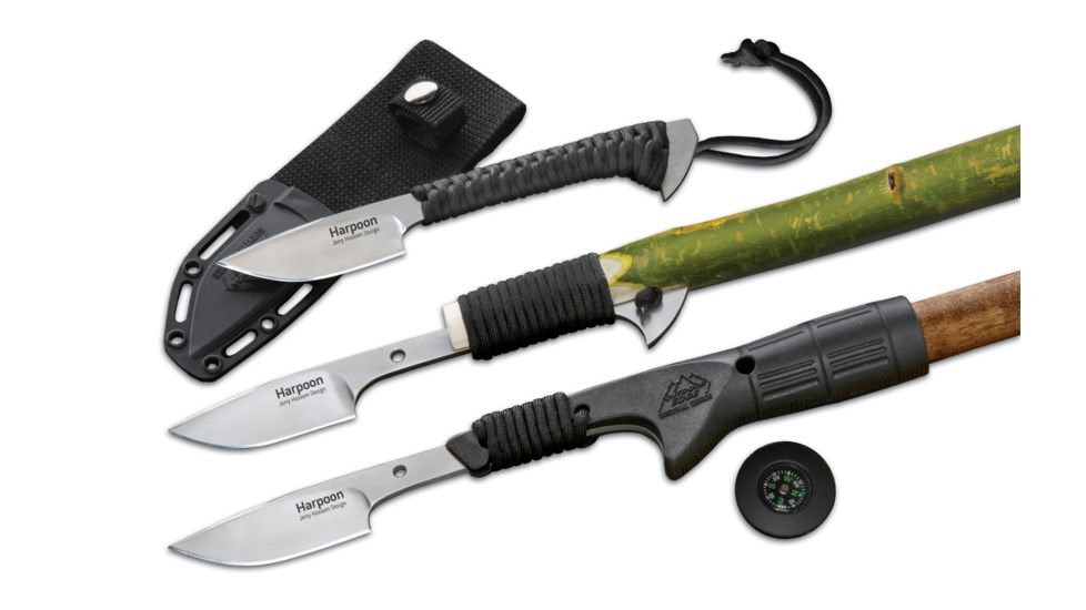 Outdoor Edge Cutlery Harpoon Fixed Blade Knife, Silver/Black, HAR-1C