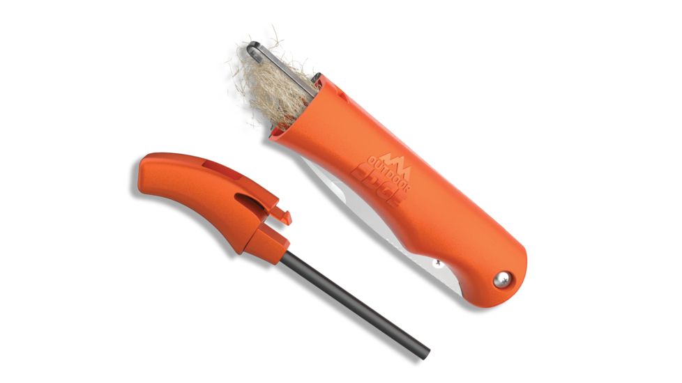 Outdoor Edge Cutlery Ignitro Fire Starter-Whistle Knife, IG-23C