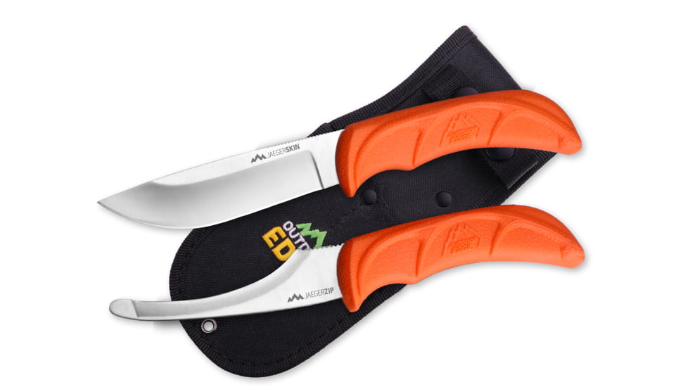Outdoor Edge Cutlery Jaeger-Pair Skinning/Gutting Knife, Orange, JR-1C