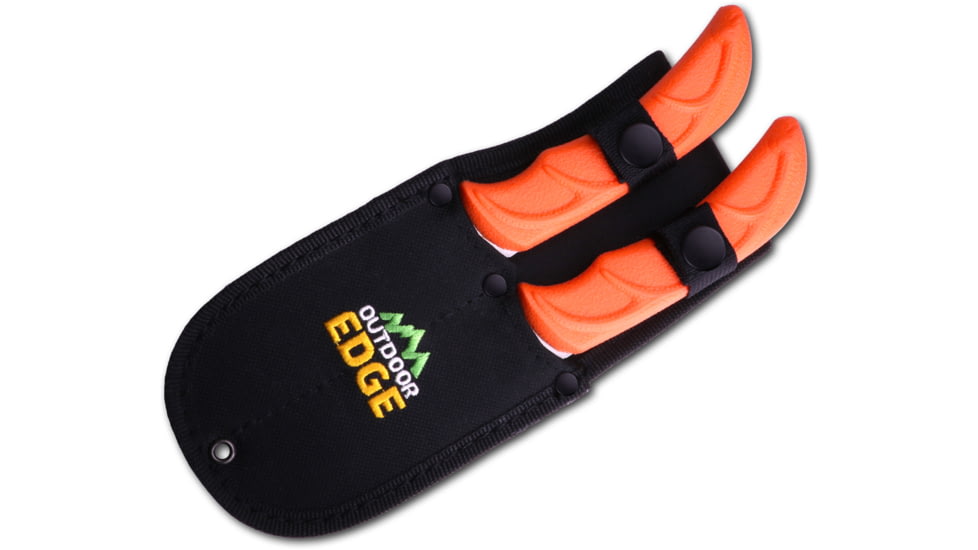 Outdoor Edge Cutlery Jaeger-Pair Skinning/Gutting Knife, Orange, JR-1C