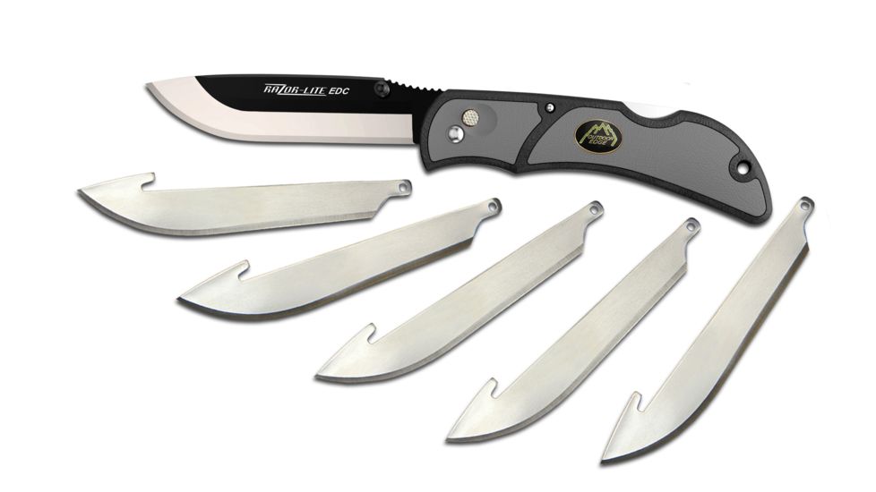 Outdoor Edge Cutlery Razor-Lite EDC Fold Knife (Grey), Grey/ Black RLY-50C
