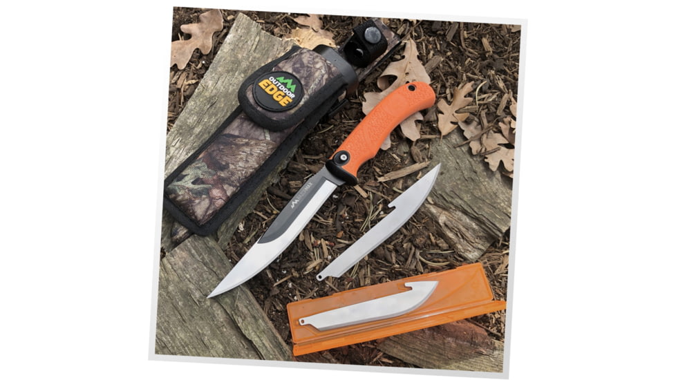 Outdoor Edge Cutlery Razor-Max Fixed Knife, 6-Blade Combo Set, 5in, Black, Blister, RMK-10C