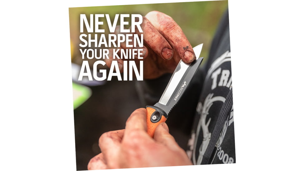 Outdoor Edge Cutlery Razor-Max Fixed Knife, 6-Blade Combo Set, 5in, Black, Blister, RMK-10C