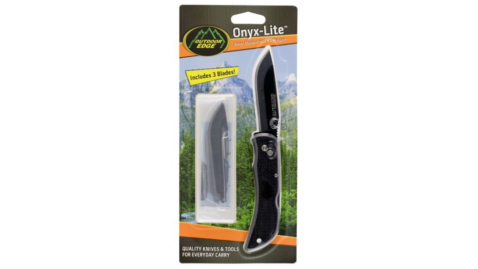 Outdoor Edge OX30C Onyx-Lite Folder 3 420J2 Stainless Drop Point Tanto Polymer