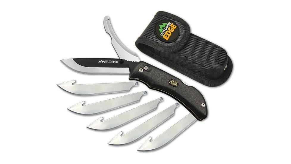 Outdoor Edge RO10C Razor Pro Folder 3.5'' 420J2 Stainless Razor/Zipper Black
