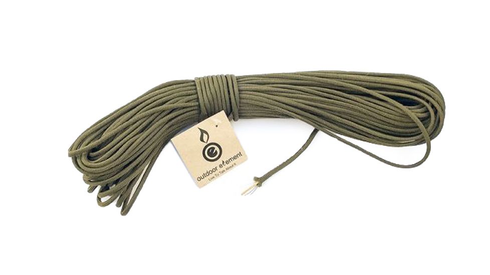 Outdoor Element Fire-Starting Paracord Para100, OD Green, P100G
