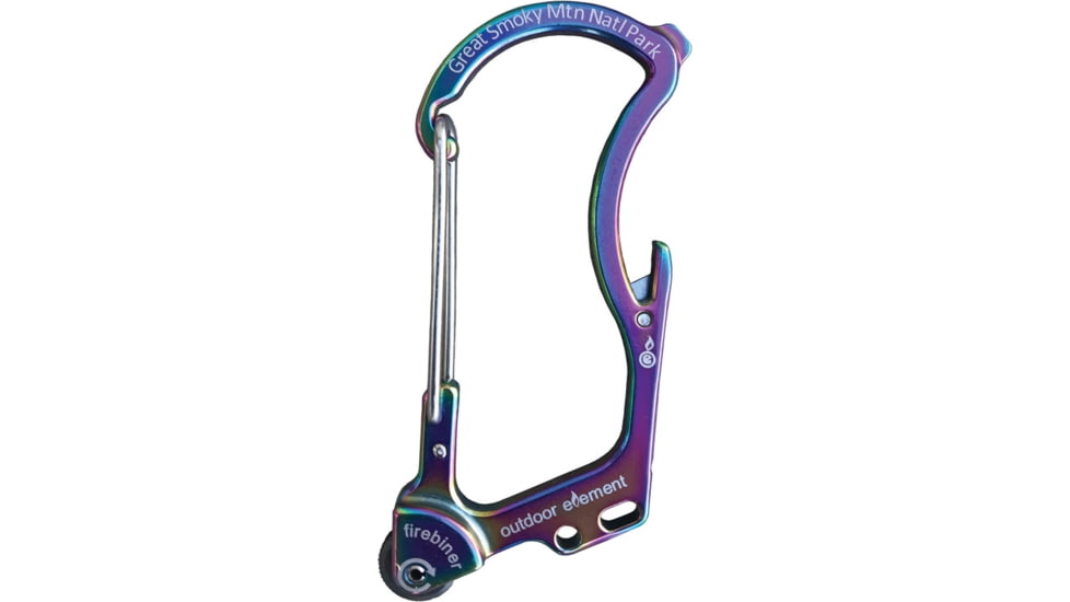 Outdoor Element Firebiner Survival Carabiner, 3in Overall, Spectrum Titanium Coated SS Body, Rated For 100 Lbs, F1GSAUR