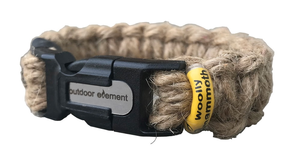 Outdoor Element Woolly Mammoth Bracelet Made Of Braided Jute, Large, 7.38in-8.38in, WMSBL
