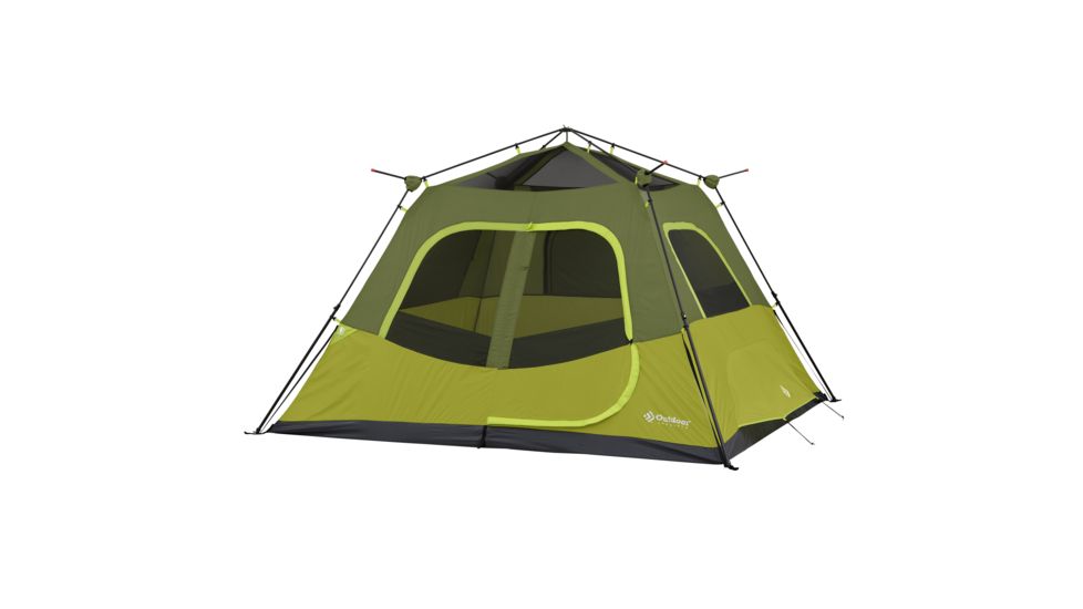 Outdoor Products 6 Person Instant Cabin Tent w/ Extended Eave, Green/Olive Green, 50027