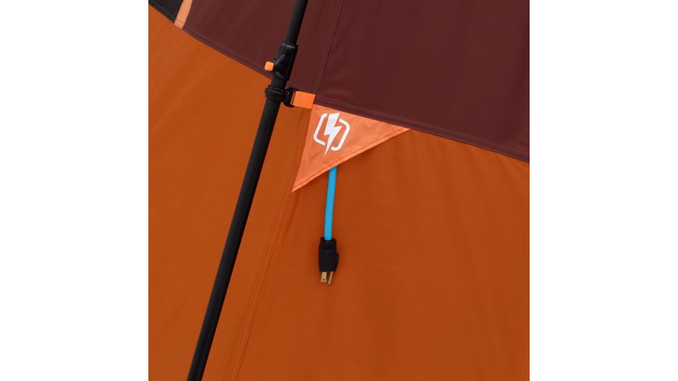 Outdoor Products 8 Person Hexagon Tent With Led Lighted Poles, Orange/Maroon, 50029