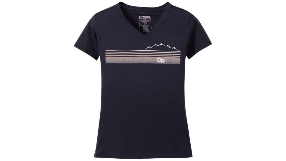 Outdoor Research Ally V-Neck Short Sleeve Tee - Womens, Navy, Extra Small, 2778120230005
