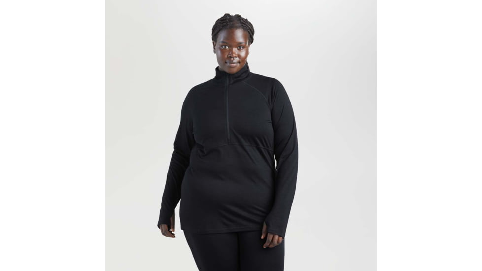Outdoor Research Alpine Onset Merino 150 Half Zip - Womens, Black, Small, 2832230001006