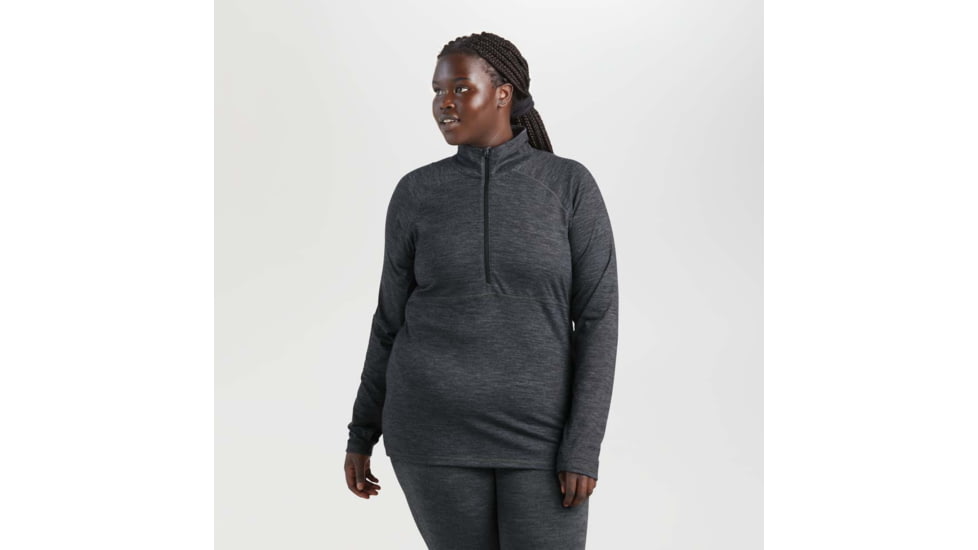 Outdoor Research Alpine Onset Merino 150 Half Zip - Womens, Charcoal Heather, Small, 2832230893006