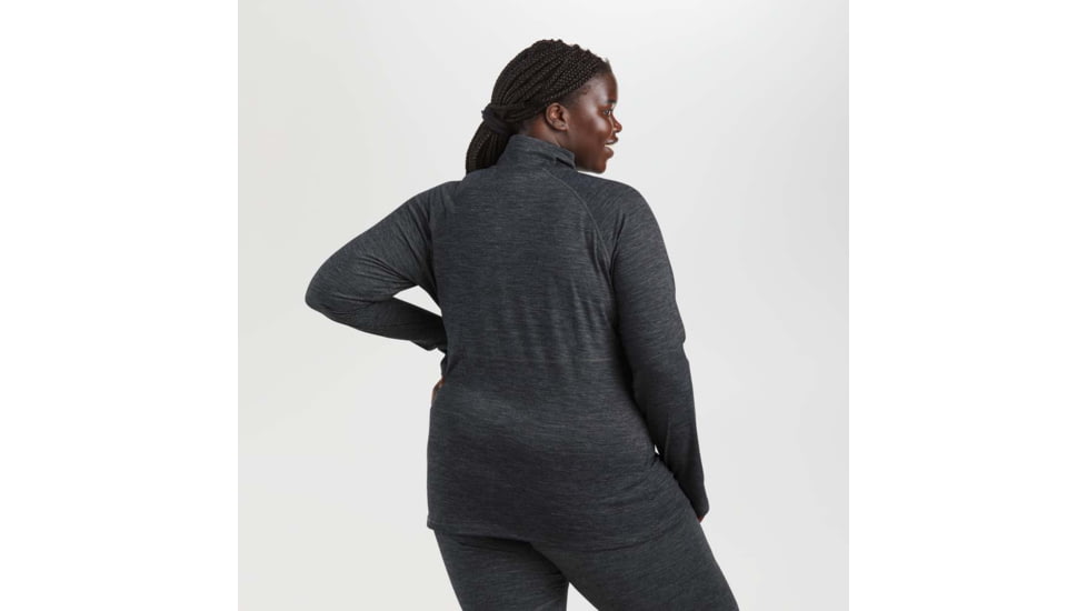 Outdoor Research Alpine Onset Merino 150 Half Zip - Womens, Charcoal Heather, Small, 2832230893006