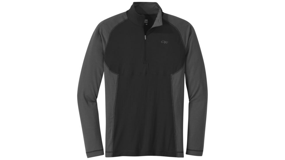 Outdoor Research Alpine Onset Zip Top - Mens, Black/Storm, Medium, 2681291344007