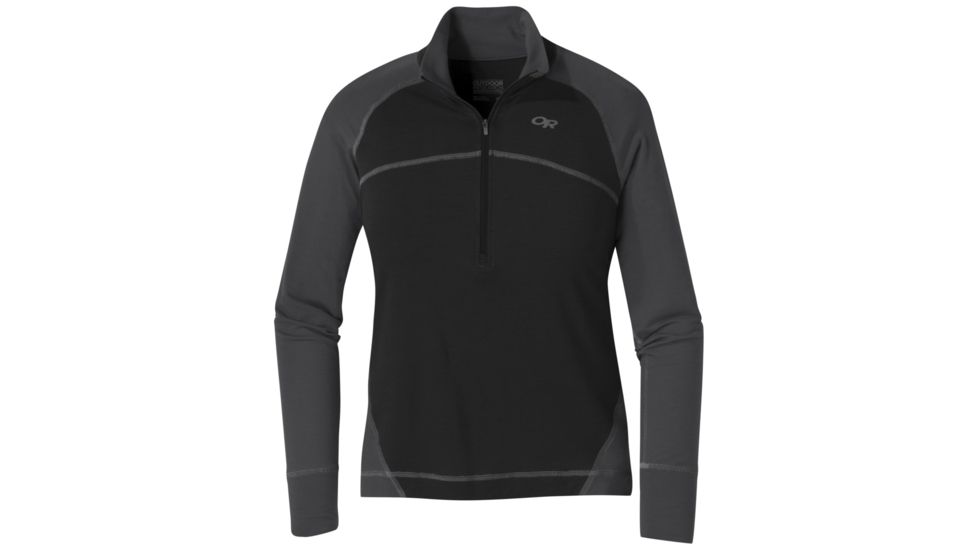 Outdoor Research Alpine Onset Zip Top - Womens, Black/Storm, Extra Large, 2681571344009
