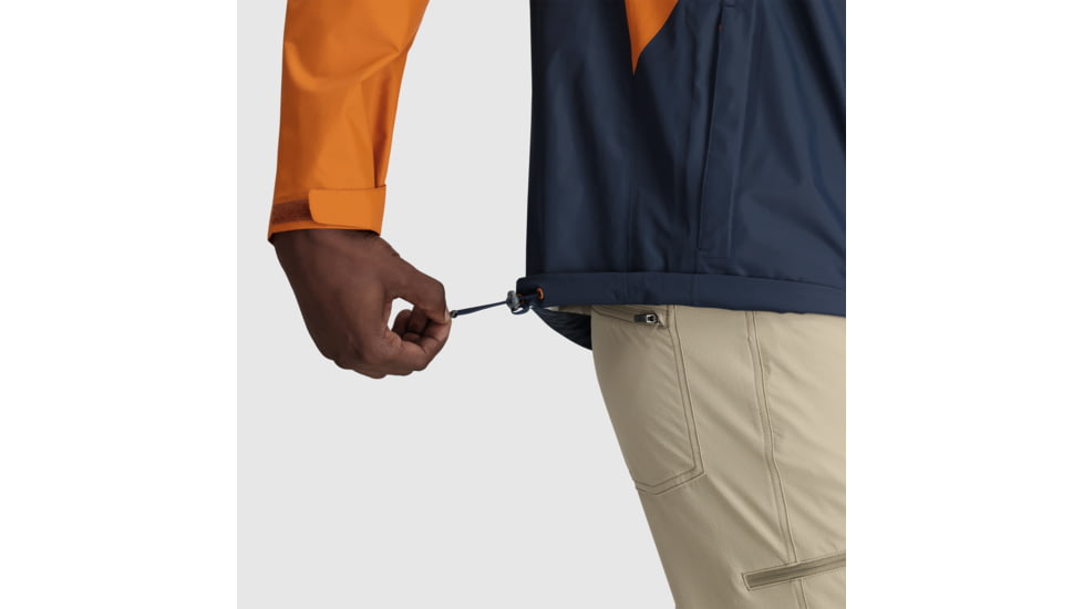 Outdoor Research Apollo Rain Jacket - Mens, Marmalade/Naval Blue, M, 2691692327007