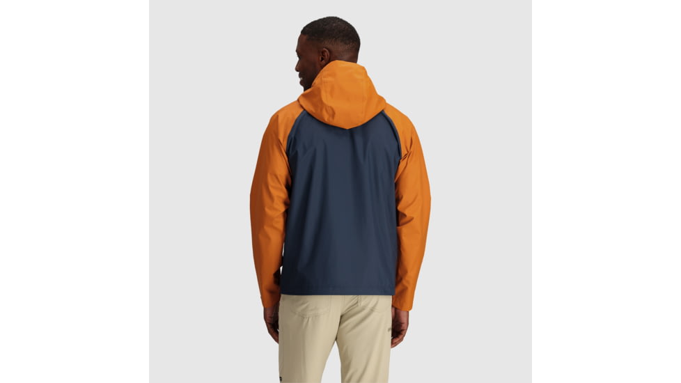 Outdoor Research Apollo Rain Jacket - Mens, Marmalade/Naval Blue, M, 2691692327007