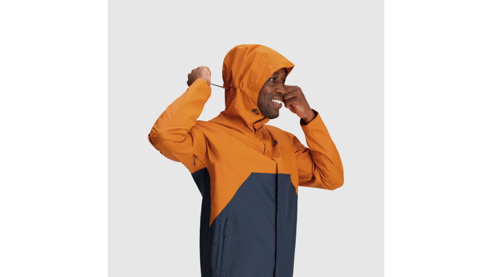 Outdoor Research Apollo Rain Jacket - Mens, Marmalade/Naval Blue, M, 2691692327007