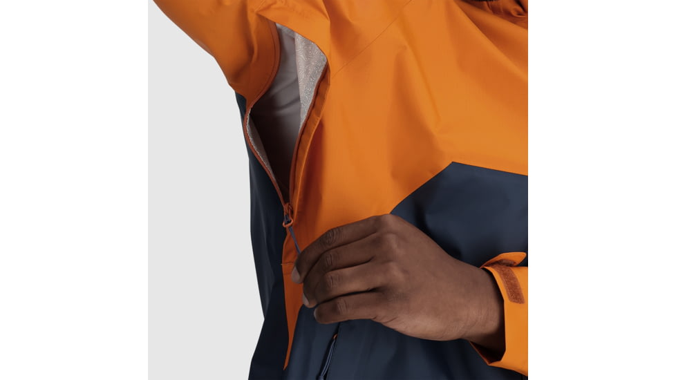 Outdoor Research Apollo Rain Jacket - Mens, Marmalade/Naval Blue, M, 2691692327007