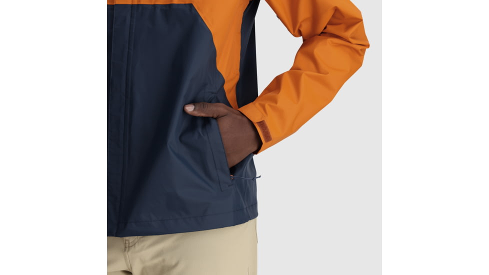 Outdoor Research Apollo Rain Jacket - Mens, Marmalade/Naval Blue, M, 2691692327007