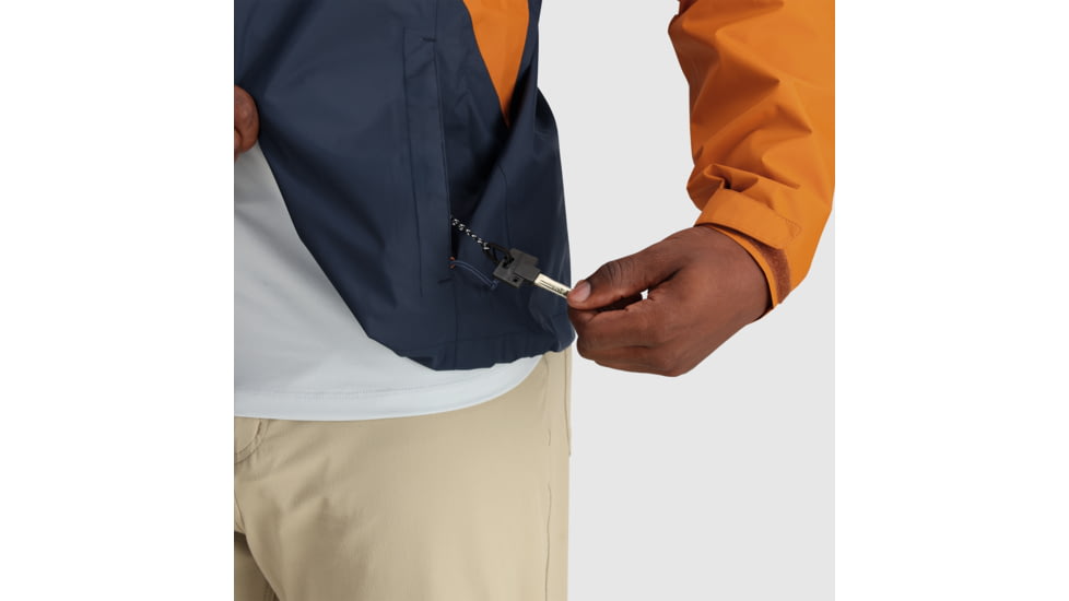 Outdoor Research Apollo Rain Jacket - Mens, Marmalade/Naval Blue, M, 2691692327007