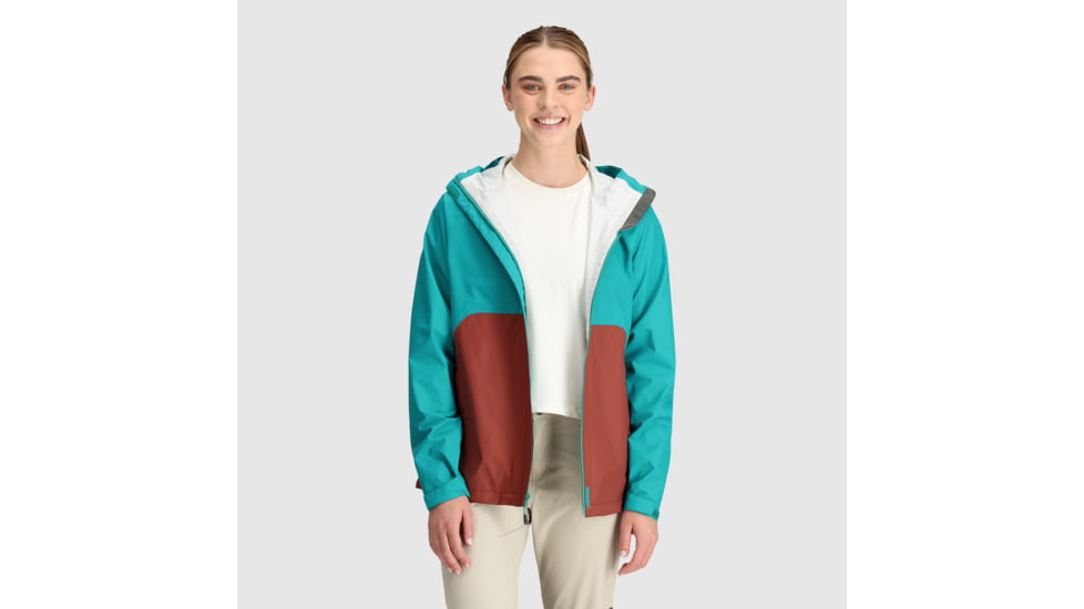 Outdoor Research Apollo Rain Jacket - Womens, Tropical/Brick, S, 2691852371006