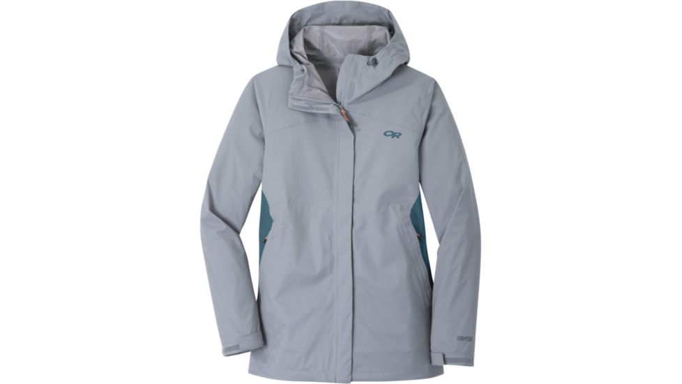 Outdoor Research Apollo Stretch Rain Jacket - Women's, Lead/Mediterranean, Extra Small, 2744051796005