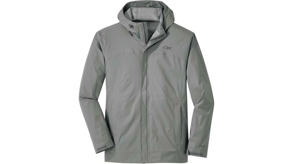 Outdoor Research Apollo Stretch Rain Jacket - Mens, Pebble/Lt Pw, Medium, 2743941844007