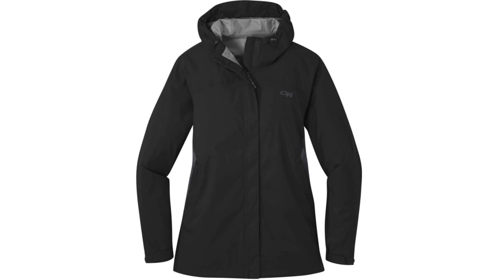 Outdoor Research Apollo Stretch Rain Jacket - Womens, Black/Storm, Extra Large, 2744051344009